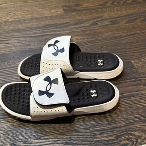 Under Armour Black and White Slides